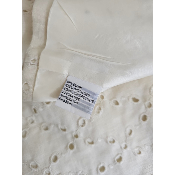 Talbots ~Woman Size 10~ Creme 2 Pc. Set 100% Linen Dress/Blazer Fully Lined. - Picture 10 of 16